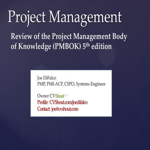 Project Management Class ( based on PMBOK) - Day 3