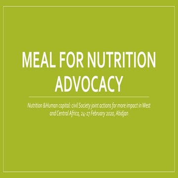 Presentation: MEAL for nutrition advocacy