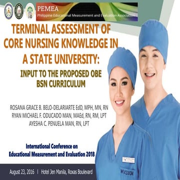 Terminal Competency Assessment of Core Nursing Knowledge in a State University