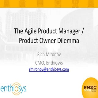 Agile Product Manager/Product Owner...