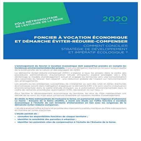 Foncier à vocation économique et démarche éviter-réduire-compenser