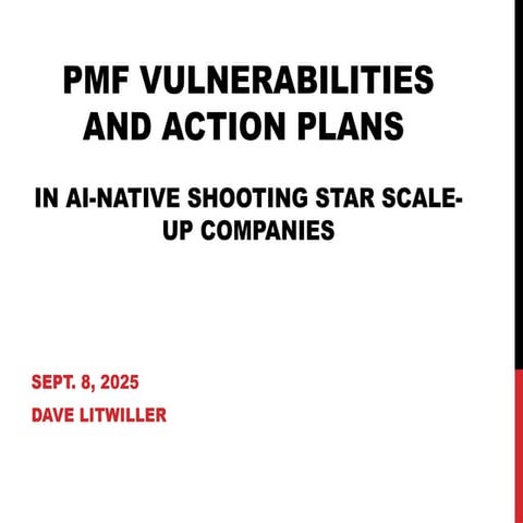 PMF Vulnerabilities and Action Plans in AI-Native Shooting Stars - Dave Litwi...