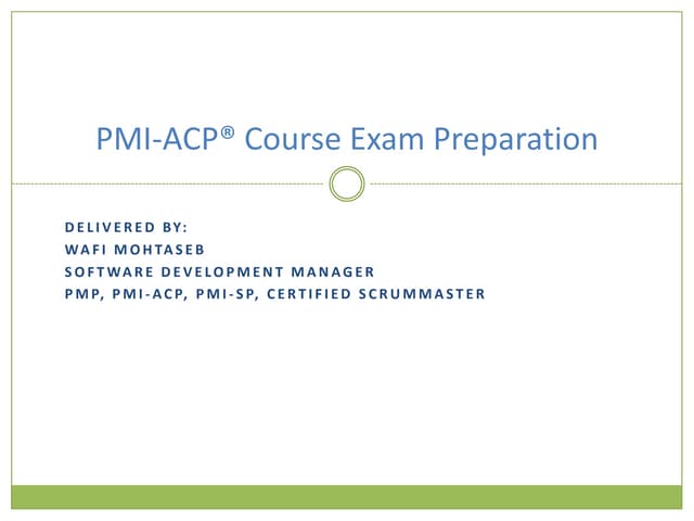 PMI-ACP - Agile Framework