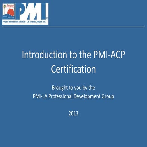 PMI-ACP Introduction by PMI-LA