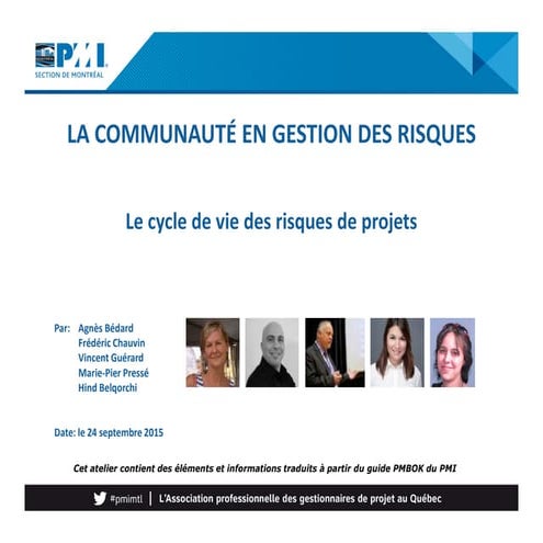 Le cycle de vie de la gestion des risques