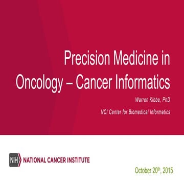 Precision Medicine in Oncology Informatics