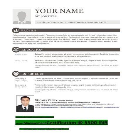 Pmi pmp-resume template-9