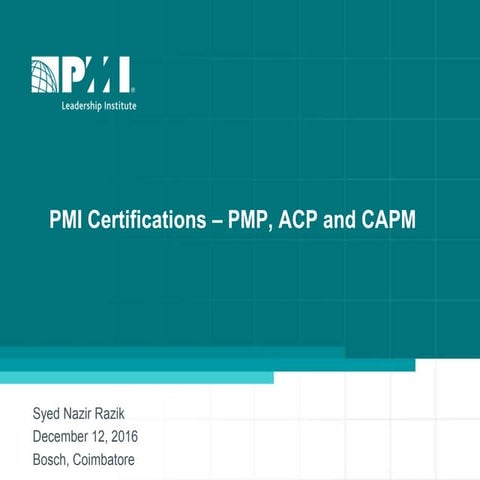 Career Certification options for emerging Project Managers