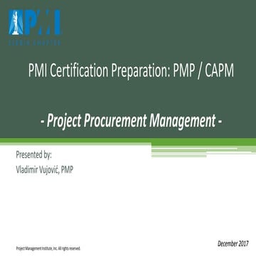 Project Procurement Management - PMP preparation course