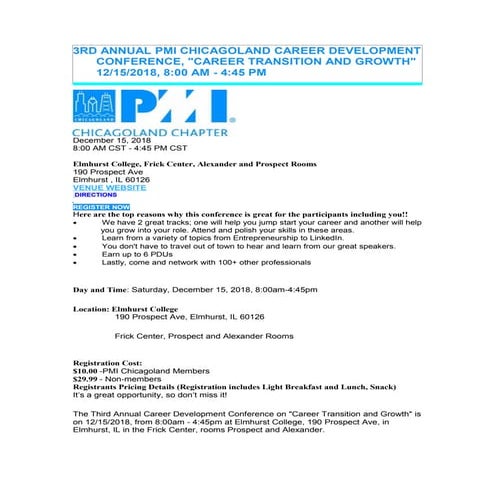 PMI Chicagoland Conference 2018