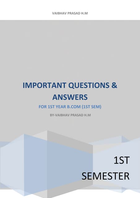 principles of management important questions and answers for b.com students