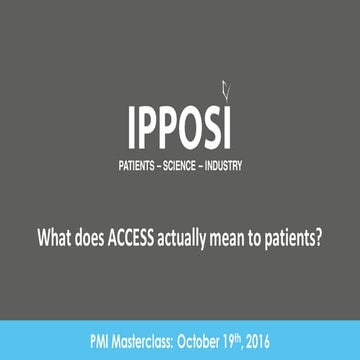 PMI Masterclass - Derick Mitchell IPPOSI - October 19th 2016