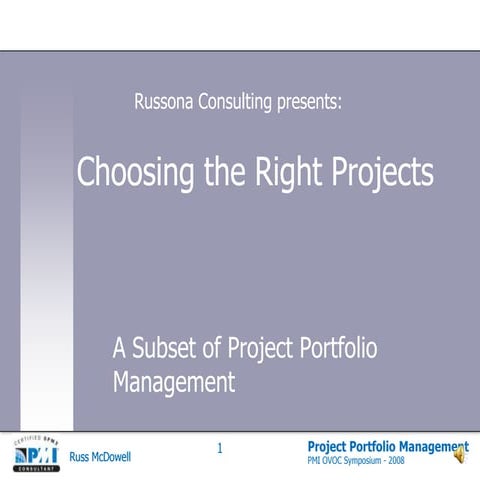 Project Portfolio Selection Model - Voice narrated