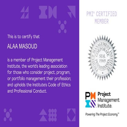 PMI PMP Project Management Professional Member Certificate | PDF