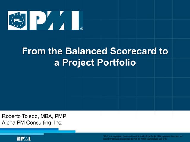 From Balanced Scorecard to Project Portfolio Management