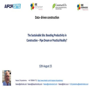 The Sustainable Site: Boosting Productivity in Construction – Pipe Dream or P...