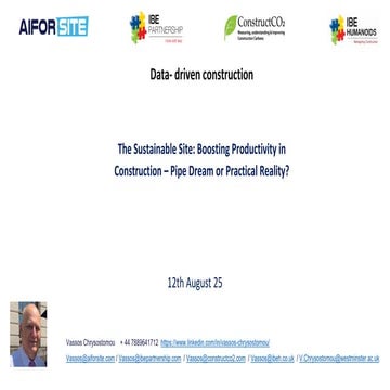 The Sustainable Site: Boosting Productivity in Construction – Pipe Dream or P...