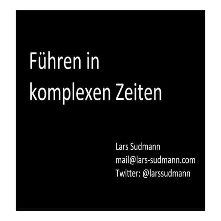 Pmi summit leadership in komplexen zeiten sudmann