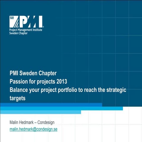PPM - Balance your project portfolio to reach the strategic targets