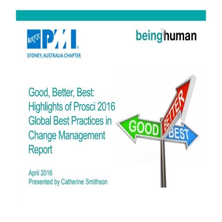 Presentation to PMI Sydney: Good Better Best: Hightlights of Prosci 2016 Best...