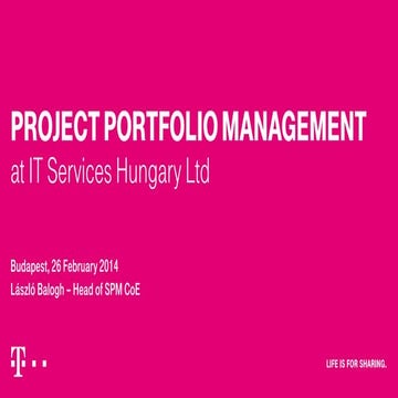PROJECT PORTFOLIO MANAGEMENT at IT Services Hungary Ltd