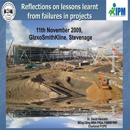 Reflections on lessons learnt from projects