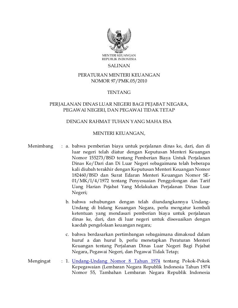 Pmk 97 Tahun 2010