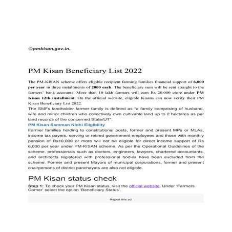 Pm Kisan Registration 2023 1 Pdf