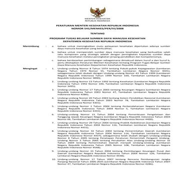 Pmk no. 541_ttg_program_tugas_belajar_sdm_kesehatan_depkes_ri 
