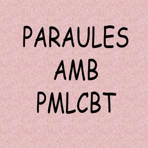 LECTURA DE PARAULES AMB LES LLETRES: Pmlcbt