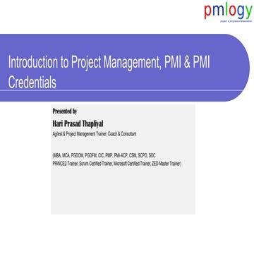 Introduction to PMI and PMP