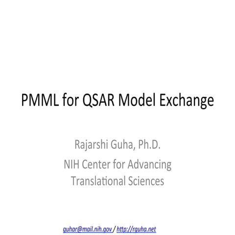 PMML for QSAR Model Exchange 