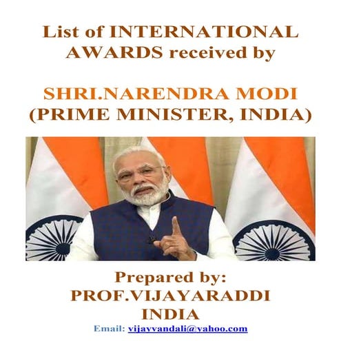 PM Mr. Narendra Modi International Awards