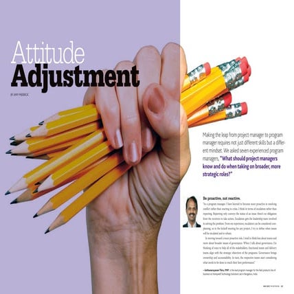 Contribution to PMI article "Attitude Adjustment"