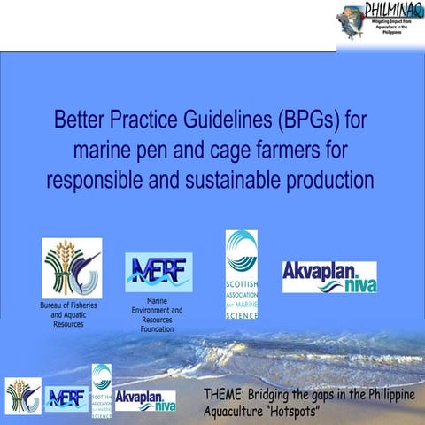 Better practice guidelines for fish farmers