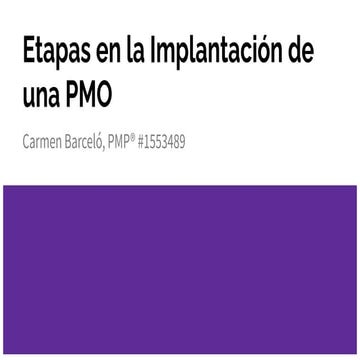 Etapas en la Implantación de una PMO