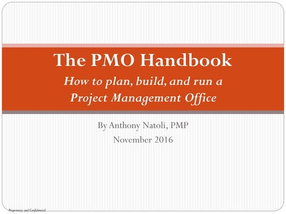 PMO Handbook - How to Plan, Build, and Run a PMO