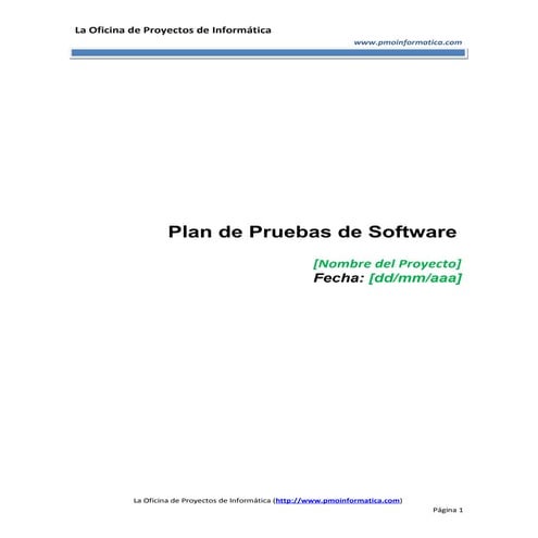 Pmo informatica plantilla de plan de pruebas de software