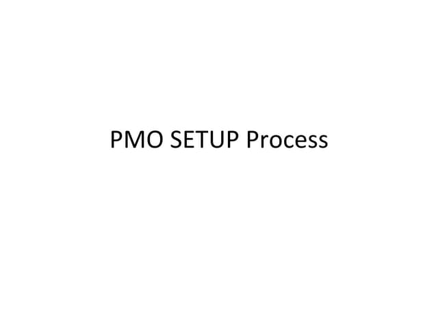 Pmo Setup Process