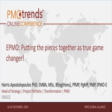 EPMO: Putting the pieces together as true game  changer!
