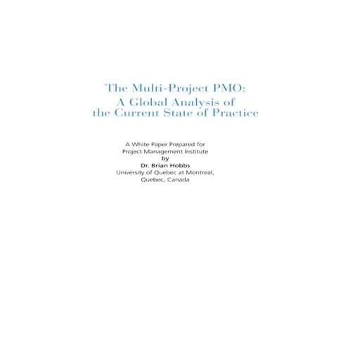 A Framework To Establish A Project Management Office | PDF