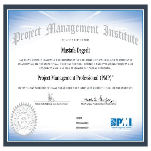 Mustafa Degerli - 2016 - Project Management Professional (PMP)® by Project Ma...