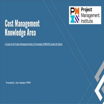 PMP-Cost Management area