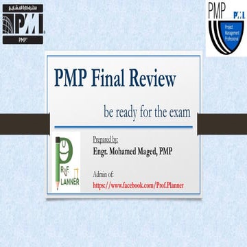 Pmp Final Review - M Maged