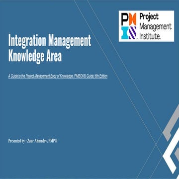 PMP-Integration Management  area