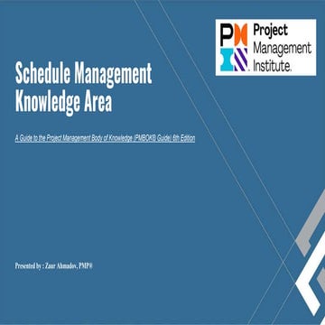 PMP-Schedule Management area
