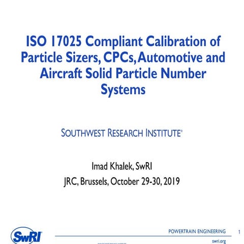 ISO 17025 Compliant Calibration of Particle Sizing and Number Systems ...
