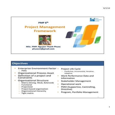 PMI-PMP6 Lecture 02: Project Management Framework_v1.0