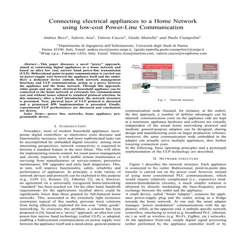 Connecting electrical appliances to a Home Network using low-cost Power-Line ...