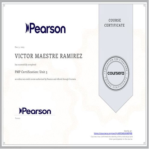 Project Management Professional (PMP) Certification: Unit 5